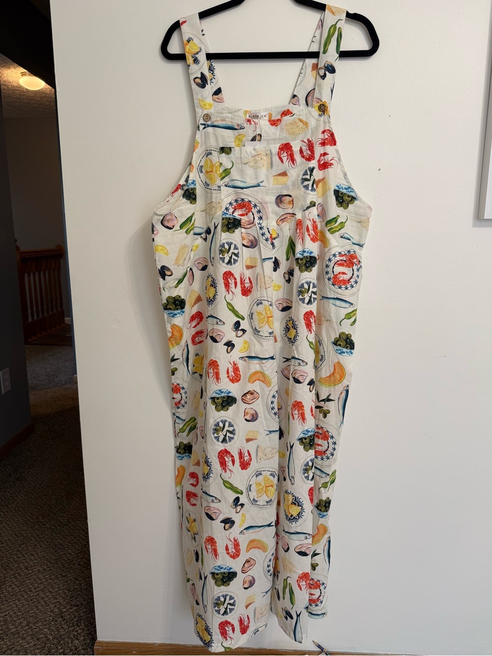 Women's Seafood Printed Linen-Blend Jumpsuit